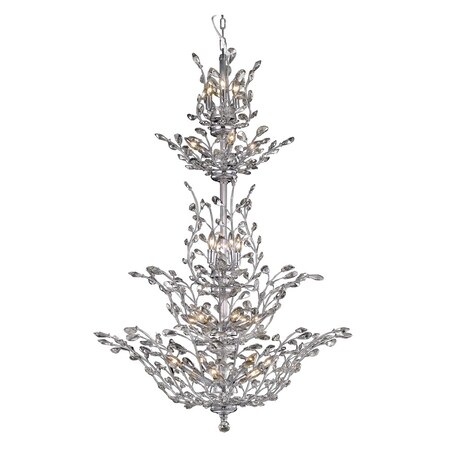 Elegant Lighting V2011G54C/EC Orchid - Twenty-Five Light Chandelier, Crystal Style Options: Clear Elegant Cut